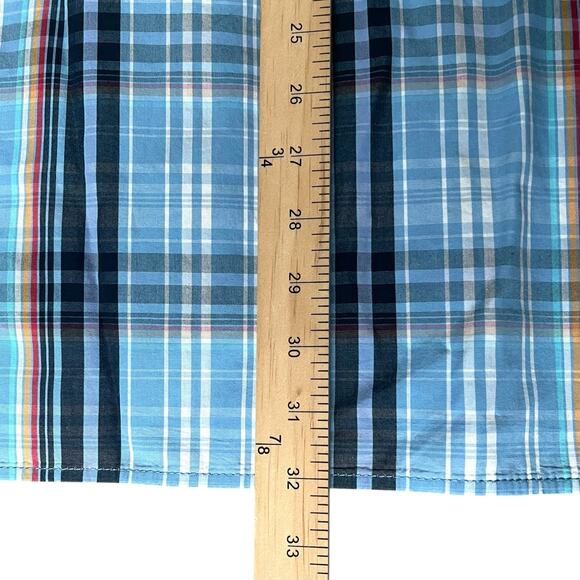 Duluth Trading Men's Point Collar Button-Down Shirt Blue Plaid Cotton Size 2XL - Picture 6 of 6